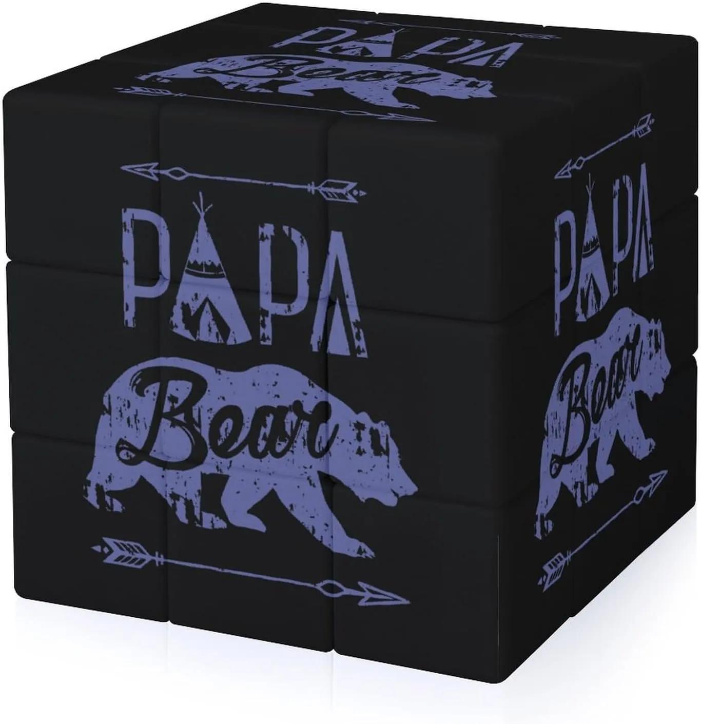 Papa Bear Funny 3x3x3 Cube Smooth Lightweight Puzzle for Adult Graphic Printing Travel