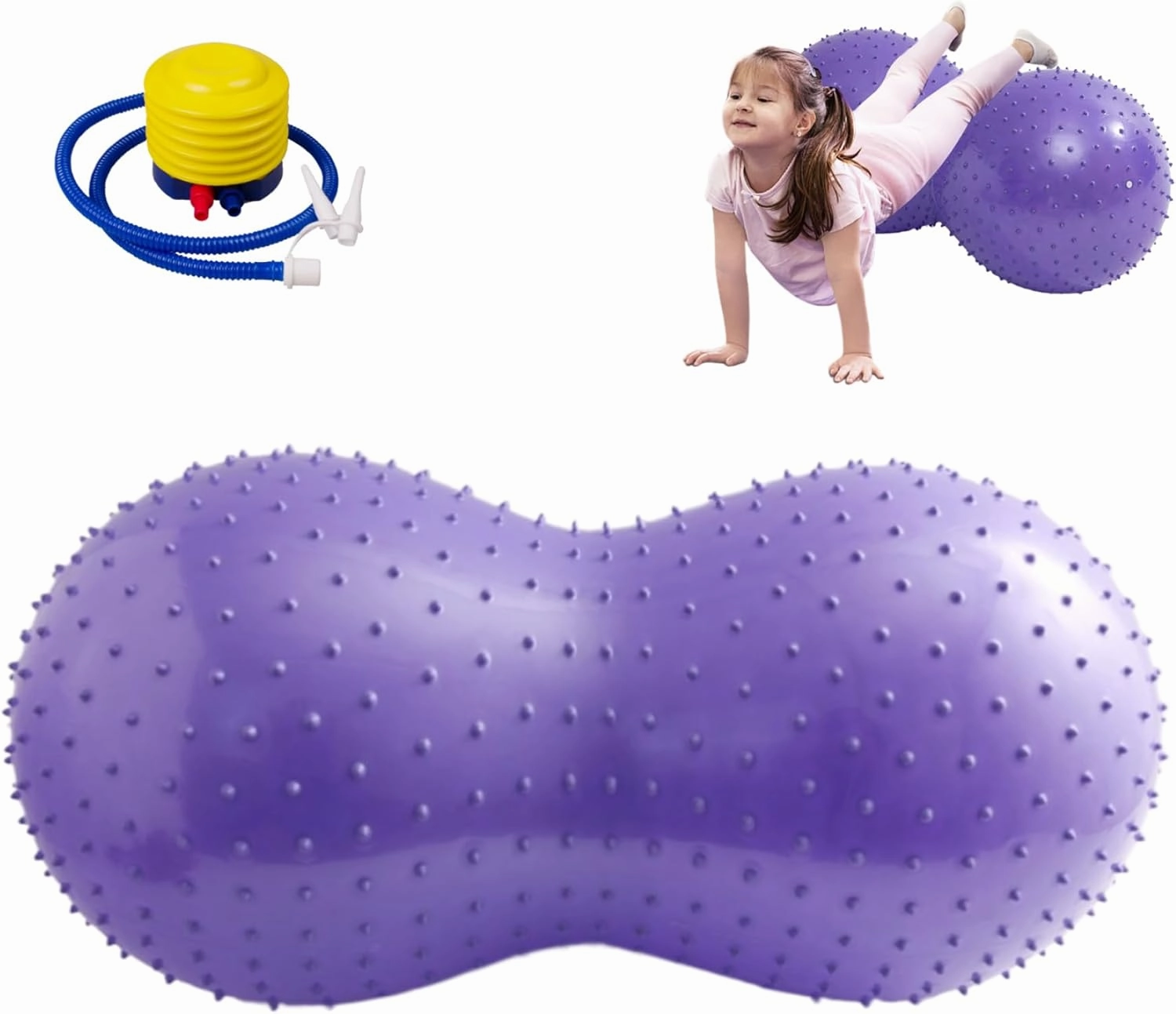 Peanut Ball 35x18 Inch Anti Burst Peanut Exercise Ball with a Air Thicken PVC Peanut Ball for Kids Therapy Pregnancy Portable Yoga Ball for Home Gym Fintness