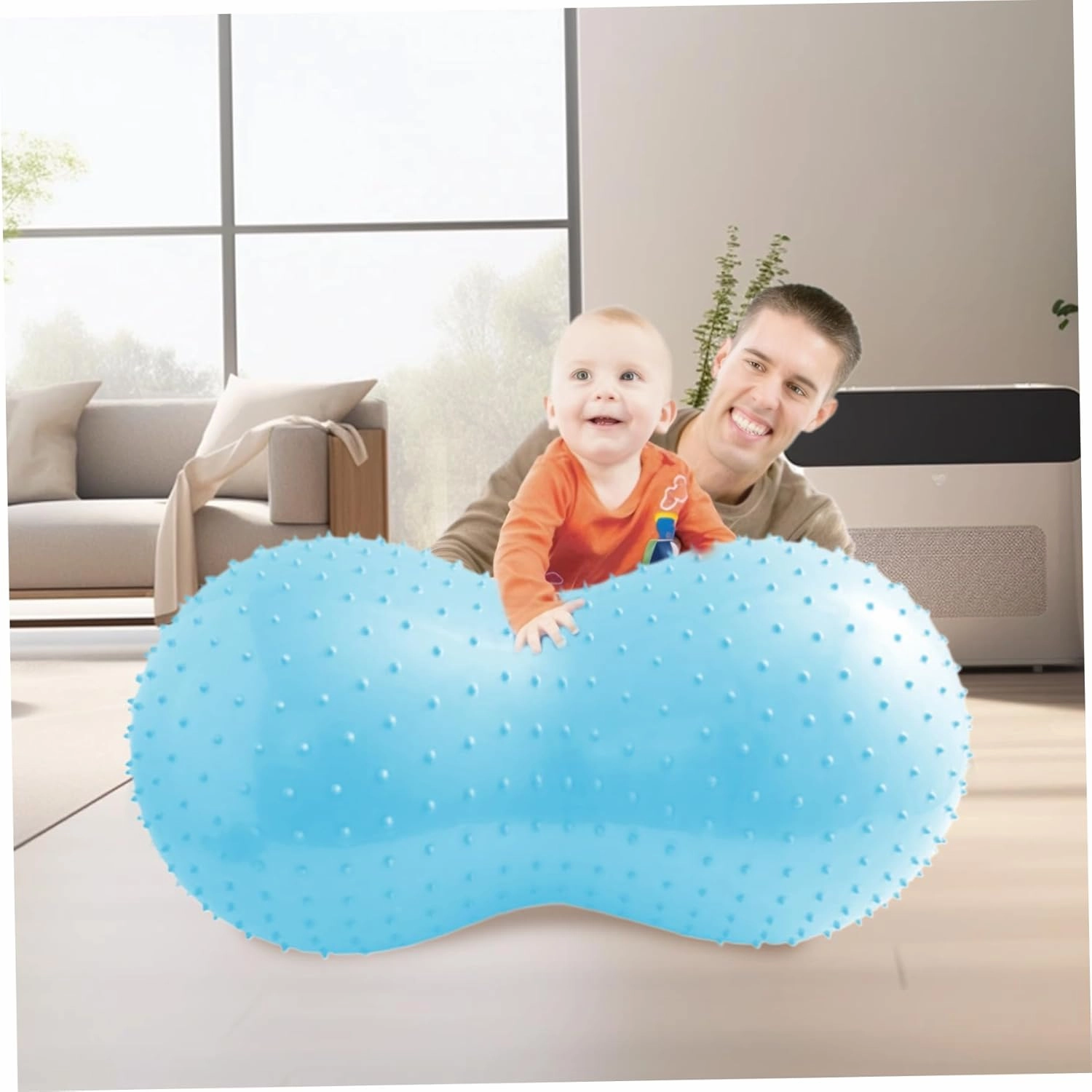Peanut Ball,Anti Burst Exercise Ball with Pump,Burst-Resistant PVC Portable Thickened Yoga Ball,Sensory Chair Wiggle Seat for Girls and Boys - 35x18in