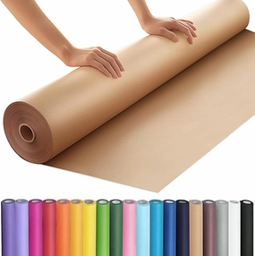 PerkHomy 36" x 1,440" (120') Brown Kraft Paper Roll for Craft Bulletin Board Paper Kids Art Table Covering Crafting Gift Wrapping Bouquet Packing Parcel 70GSM 50LB (Brown, 36" x 120')
