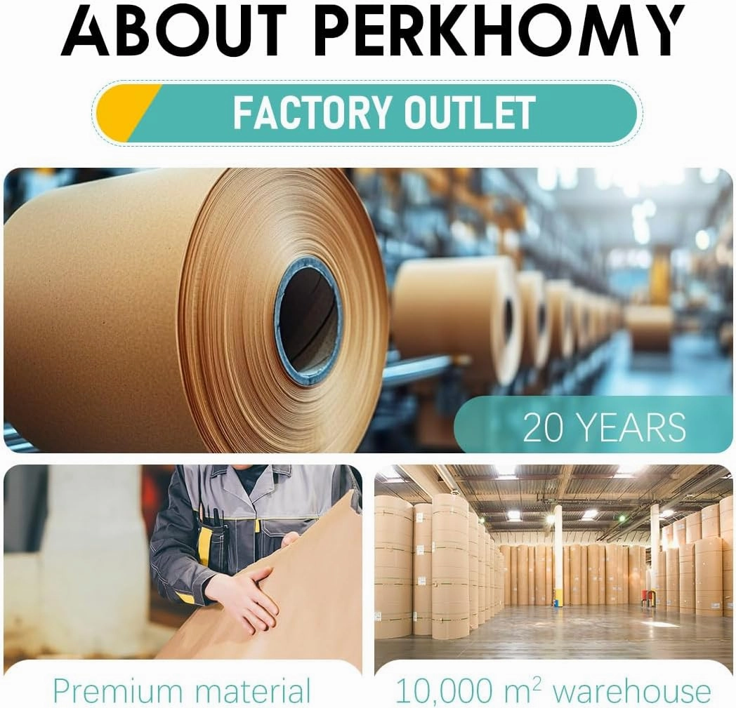 PerkHomy 36" x 1,440" (120') Brown Kraft Paper Roll for Craft Bulletin Board Paper Kids Art Table Covering Crafting Gift Wrapping Bouquet Packing Parcel 70GSM 50LB (Brown, 36" x 120')