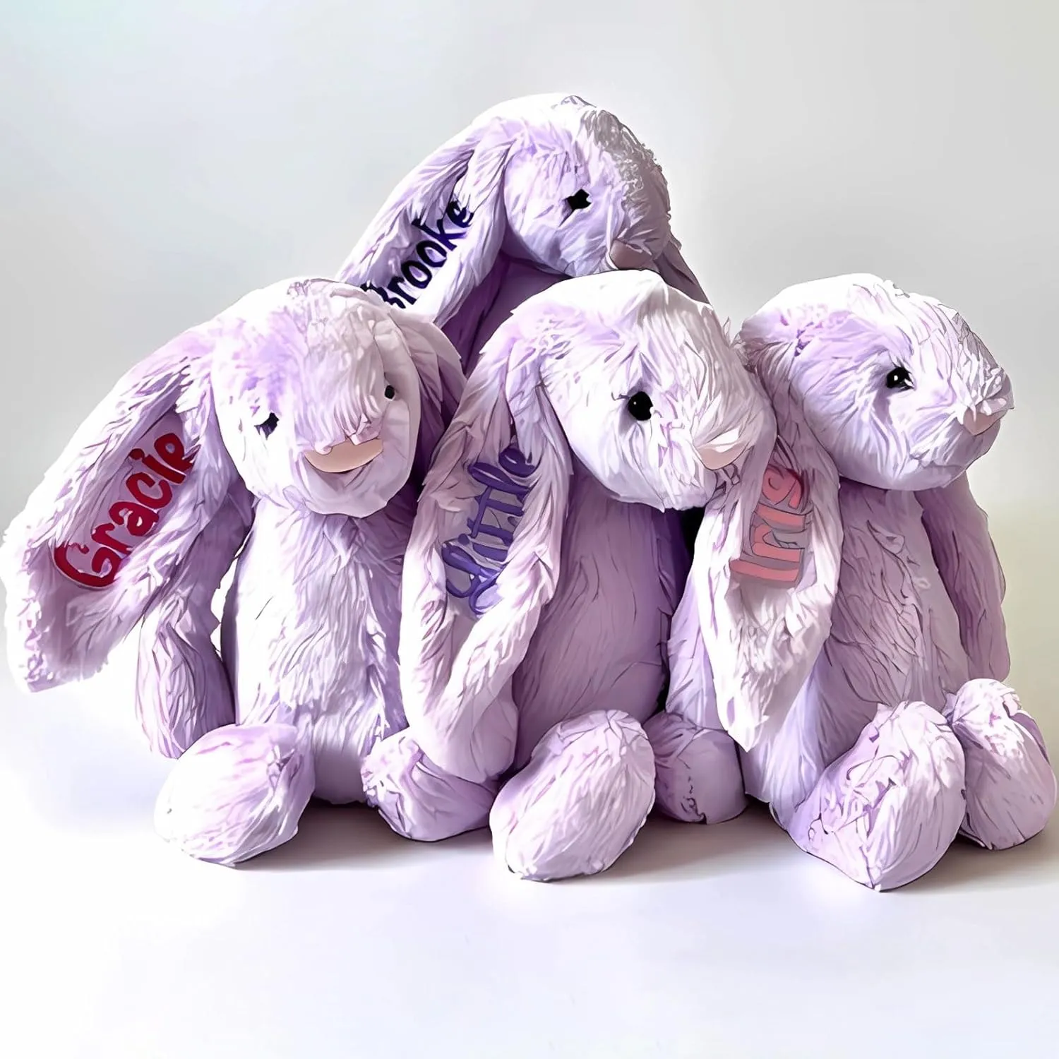 Personalized Easter Bunny Plush, Easter Bunny, Easter Bunny Decor, Easter decor, Easter Gifts (Small, Purple)