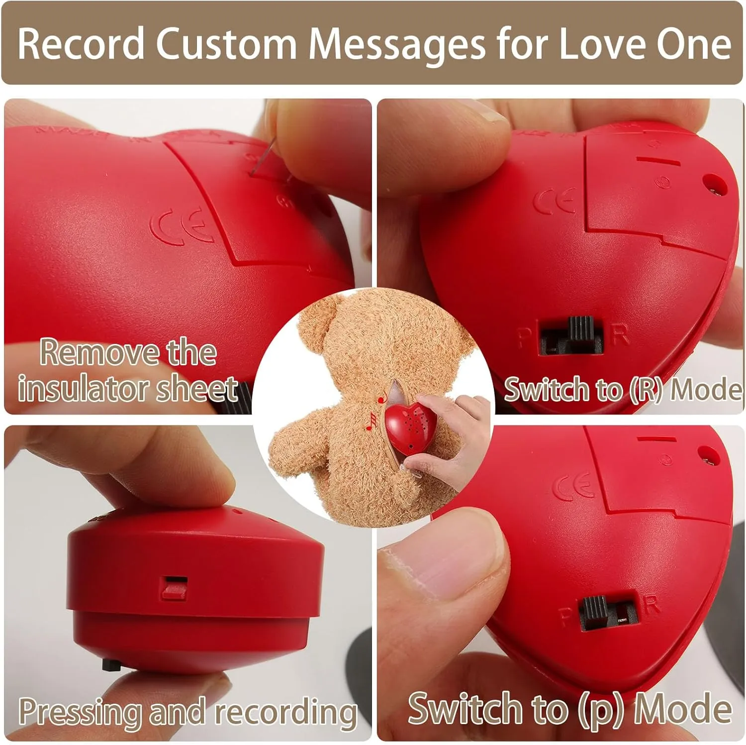 Personalized Gifts for Her Him Teddy Bear with Voice Recording, Personalized Bear with Bow for Kids Adults as Gifts for Christmas Valentines Day Birthday Gifts (12 inch-Text Photo)