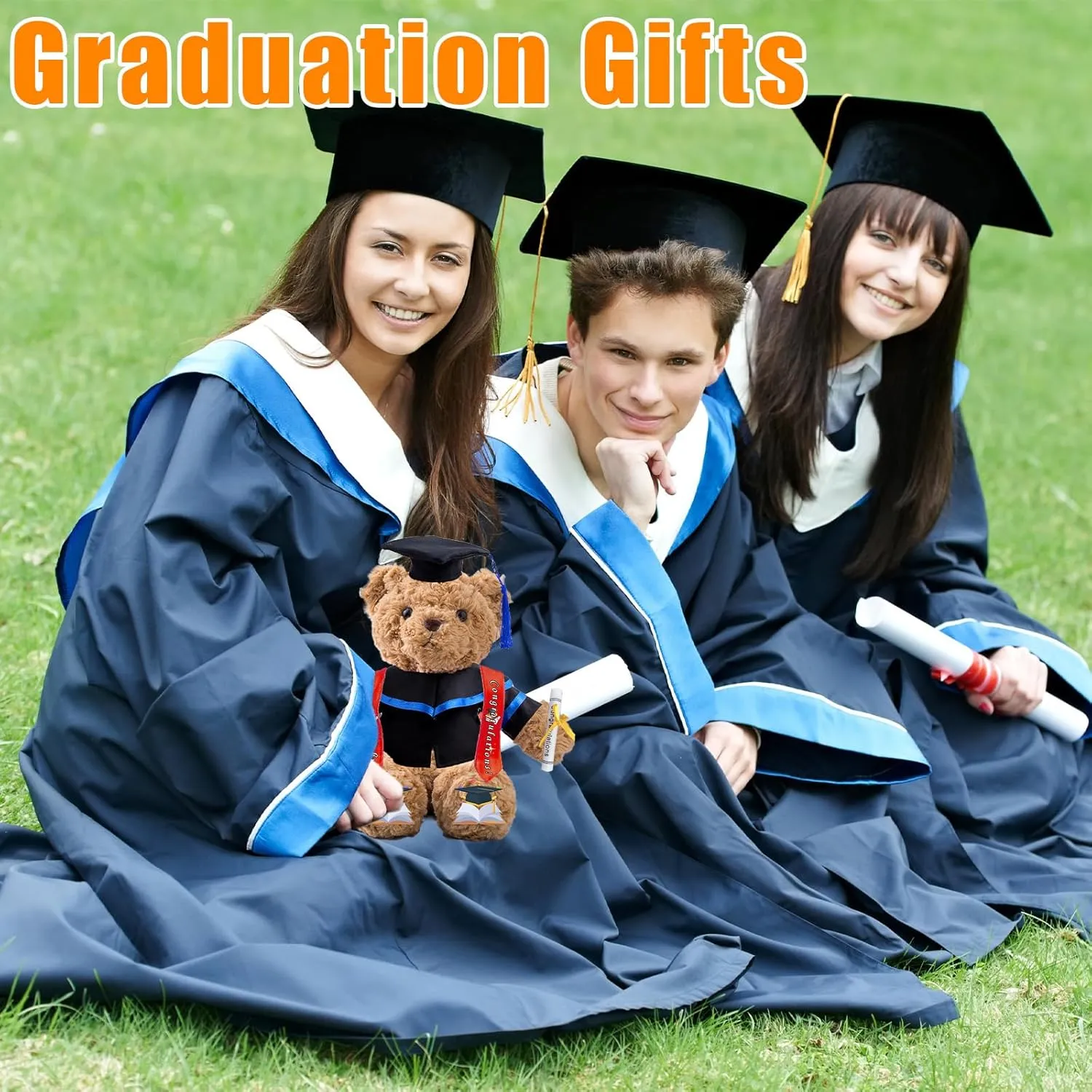 Personalized Graduation Bear with Text Photo, Graduation Teddy Bear Class of 2025 as Graduation Decorations for Him Her 2025 High School Kindergarten Graduation Gifts 2025 (13 inch)