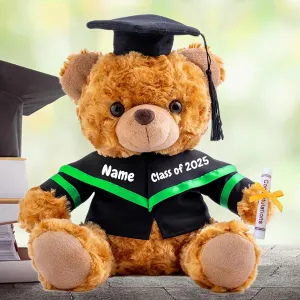 Personalized Graduation Teddy Bear 2025, Graduation Gifts for Him & Her with Text, Brown Graduation Bear as Personalized Kindergarten College Graduation Gift for Girls/Boy Graduation Day (10-in-Text)