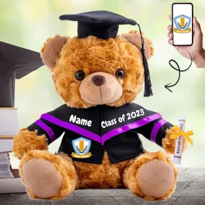 Personalized Graduation Teddy Bear, Graduation Gifts for Him & Her with Text  Photo, 2025 Graduation Bear as Personalized Kindergarten College Graduation Gifts for Graduation Day (10-in-Text Photo)