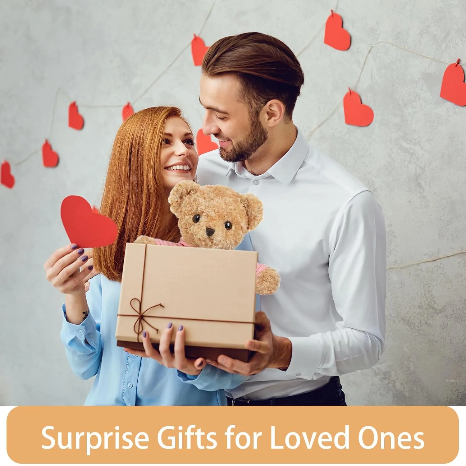 Personalized Teddy Bear for Her Him, Brown Bear Stuffed Plush Toys with Text Photo, Personalized Gifts for Birthday 12 inch