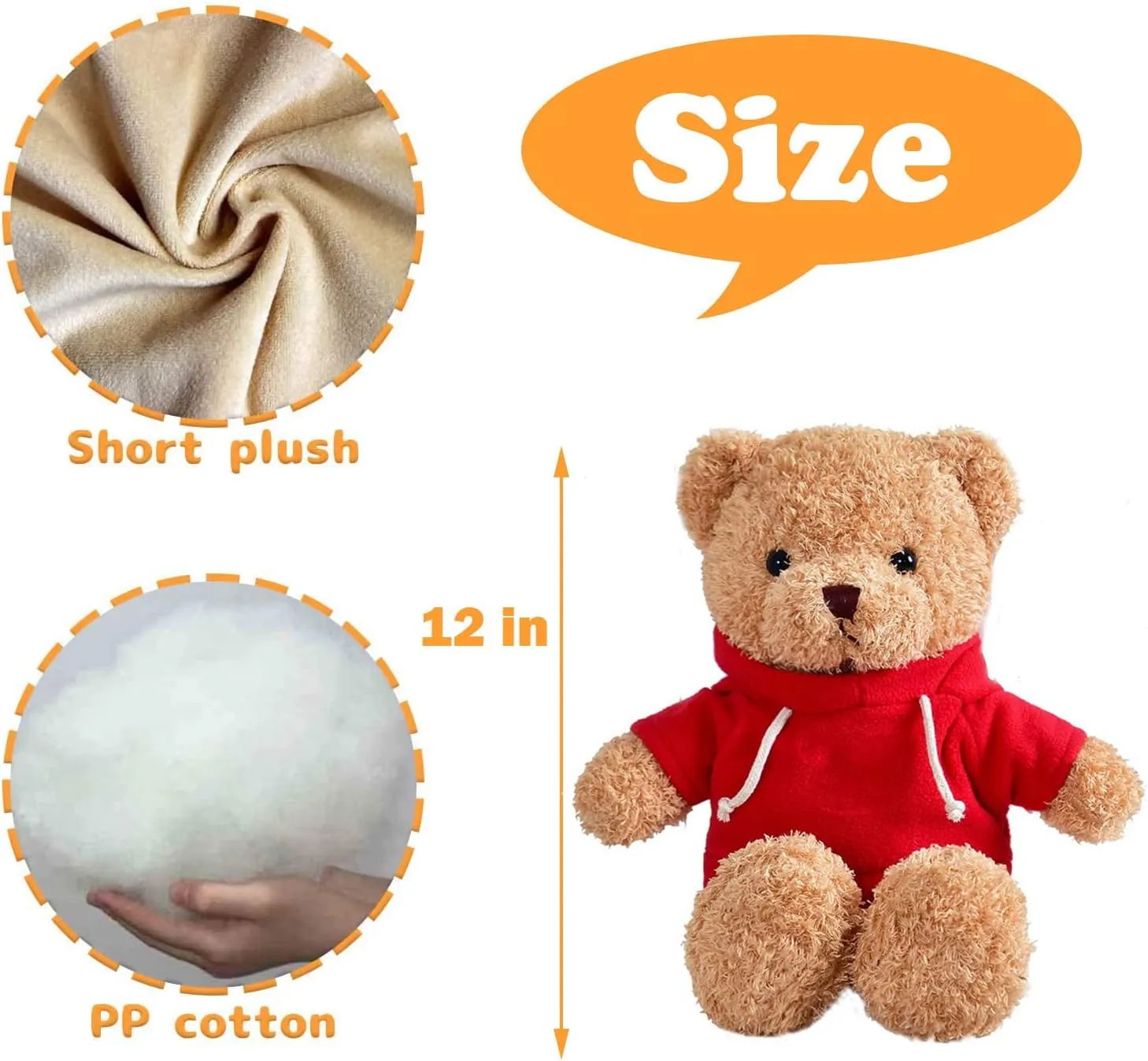 Personalized Teddy Bear with Text Photo, Valentines Bear Stuffed Animal Plush Toys as Personalized Gifts for Her Him on Valentines' Day Birthday Anniversary Christmas Day（12 inch-Text Photo