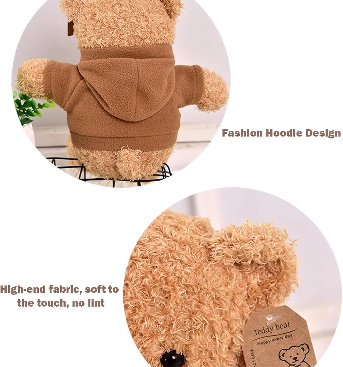 Personalized Teddy Bear with Text Photo, Valentines Bear Stuffed Animal Plush Toys as Personalized Gifts for Her Him on Valentines' Day Birthday Anniversary Christmas Day（12 inch-Text Photo