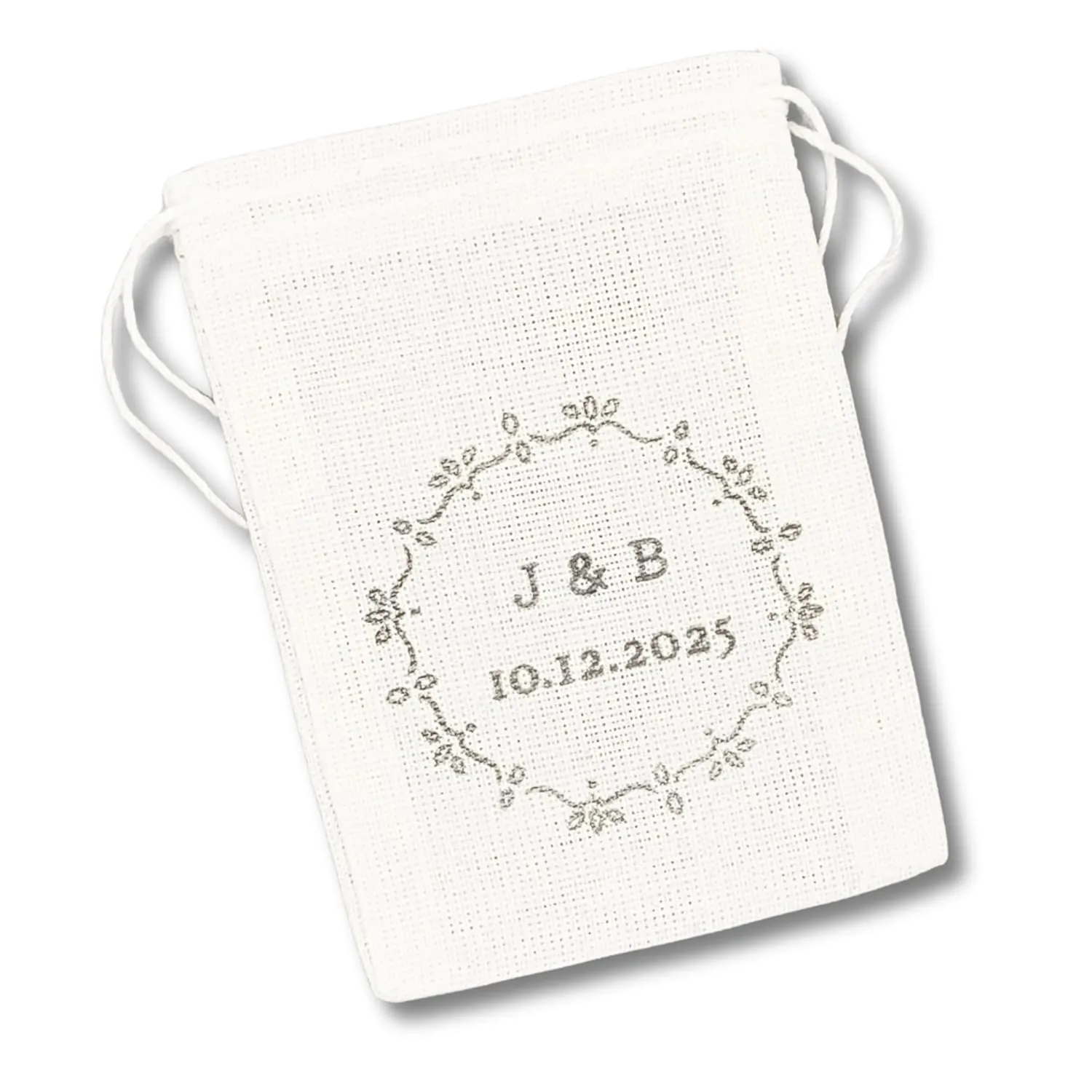 Personalized Wedding Ring Bag (Floral Wreath)