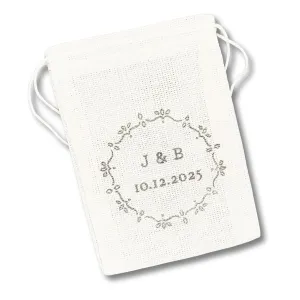 Personalized Wedding Ring Bag (Floral Wreath)