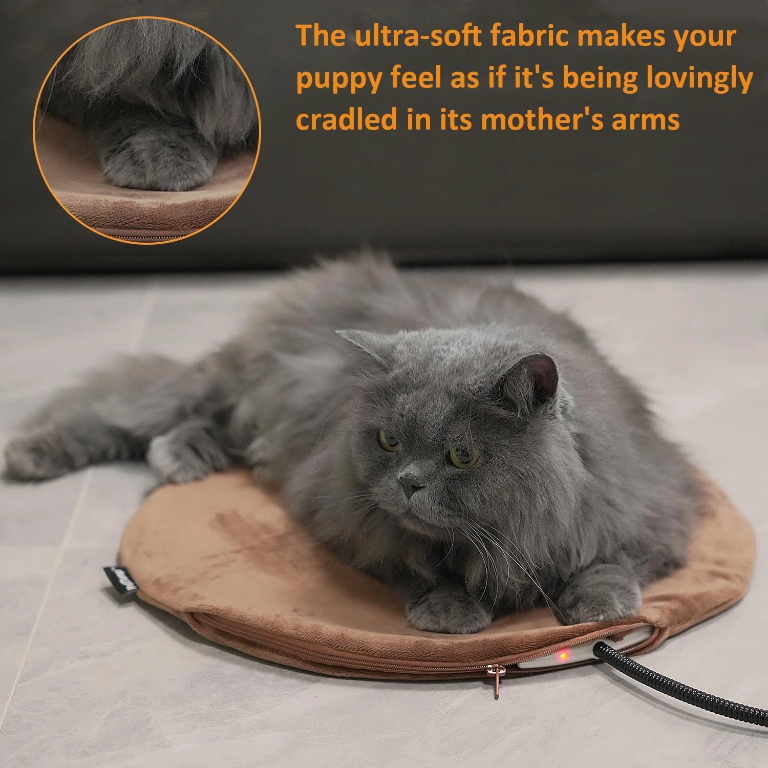 Pet Heating Pad, Electric Heated Pad for Dog Cat, Warm Mat Waterproof Dogs Cats Beds with Constant Temperature,Chew Resistant Cord, Comfortable Heater Heater Blanket Puppy and Kitten (16.0"L x 16.0"W)