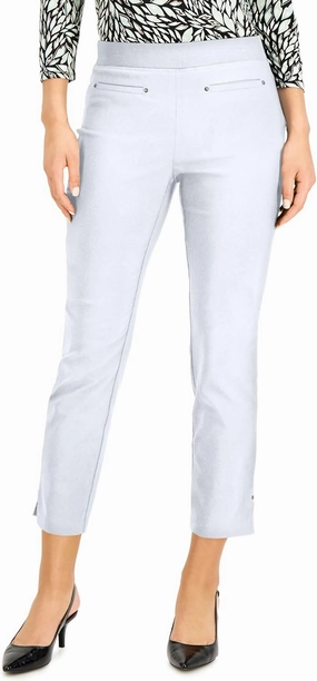 Petite Tummy Control Pull On Ankle Pants Bright White PXS