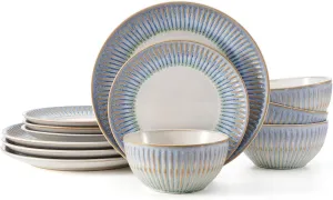Pfaltzgraff Hensley Blue 12 Piece Dinnerware Set, Service For 4