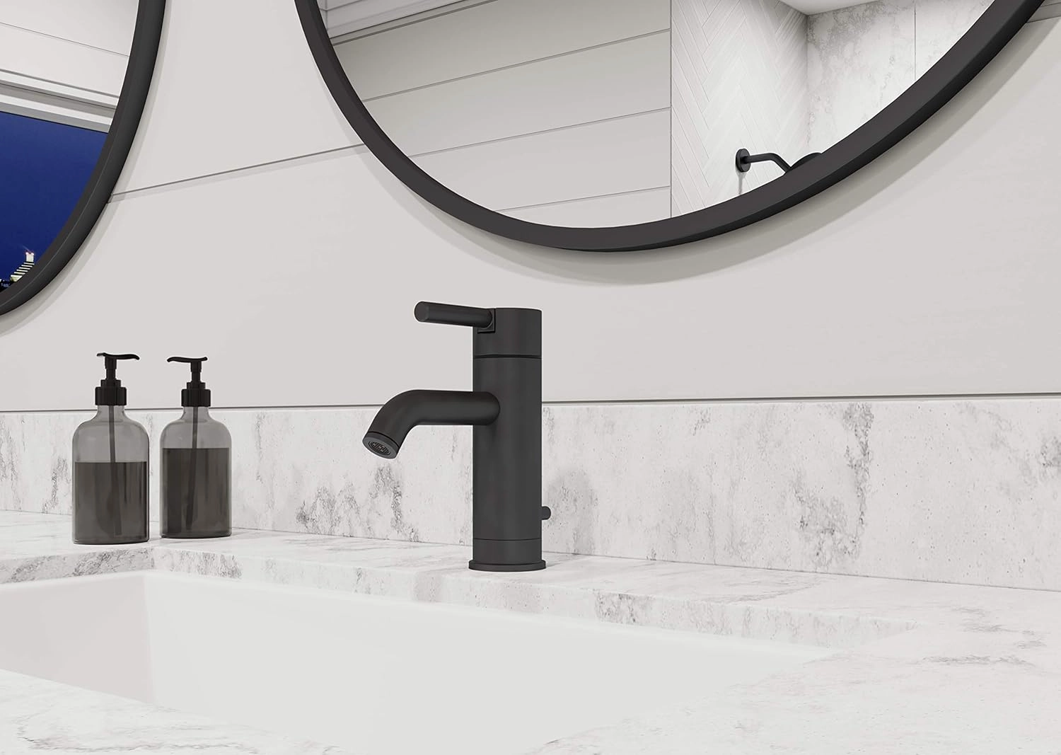Pfister LG42-NB00 Contempra Single Control 4" Centerset Bathroom Faucet in, Matte Black
