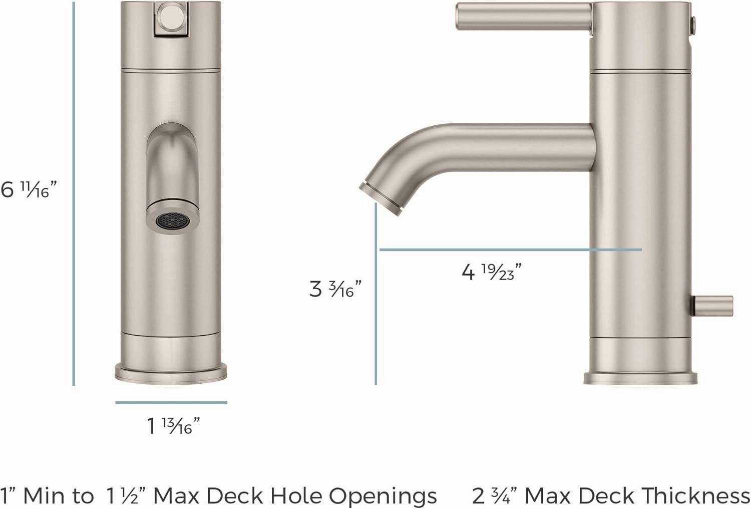 Pfister LG42-NB00 Contempra Single Control 4" Centerset Bathroom Faucet in, Matte Black