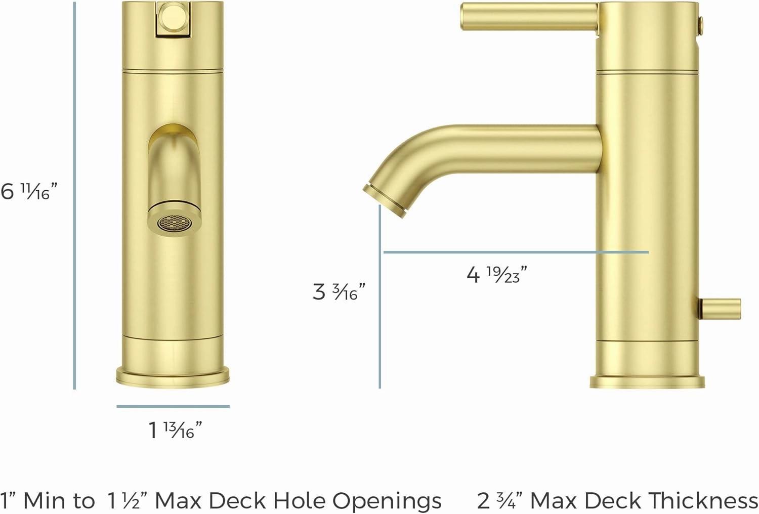 Pfister LG42NBG00 Contempra Single Control Centerset Bathroom Faucet, 4", Brushed Gold