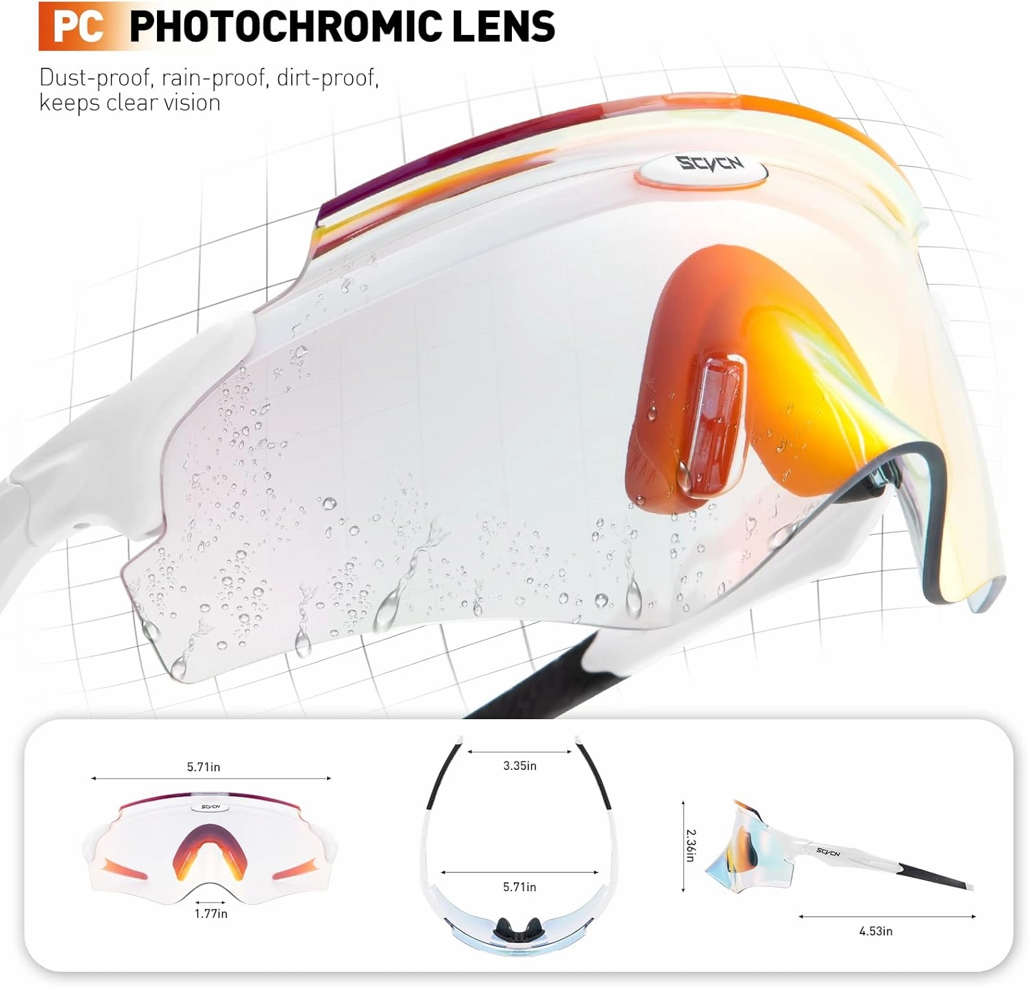 Photochromic Cycling Glasses Men Women Wrap Around Sports Sunglasses HD MTB Bicycle Riding Mountain Bike Sunglasses S25