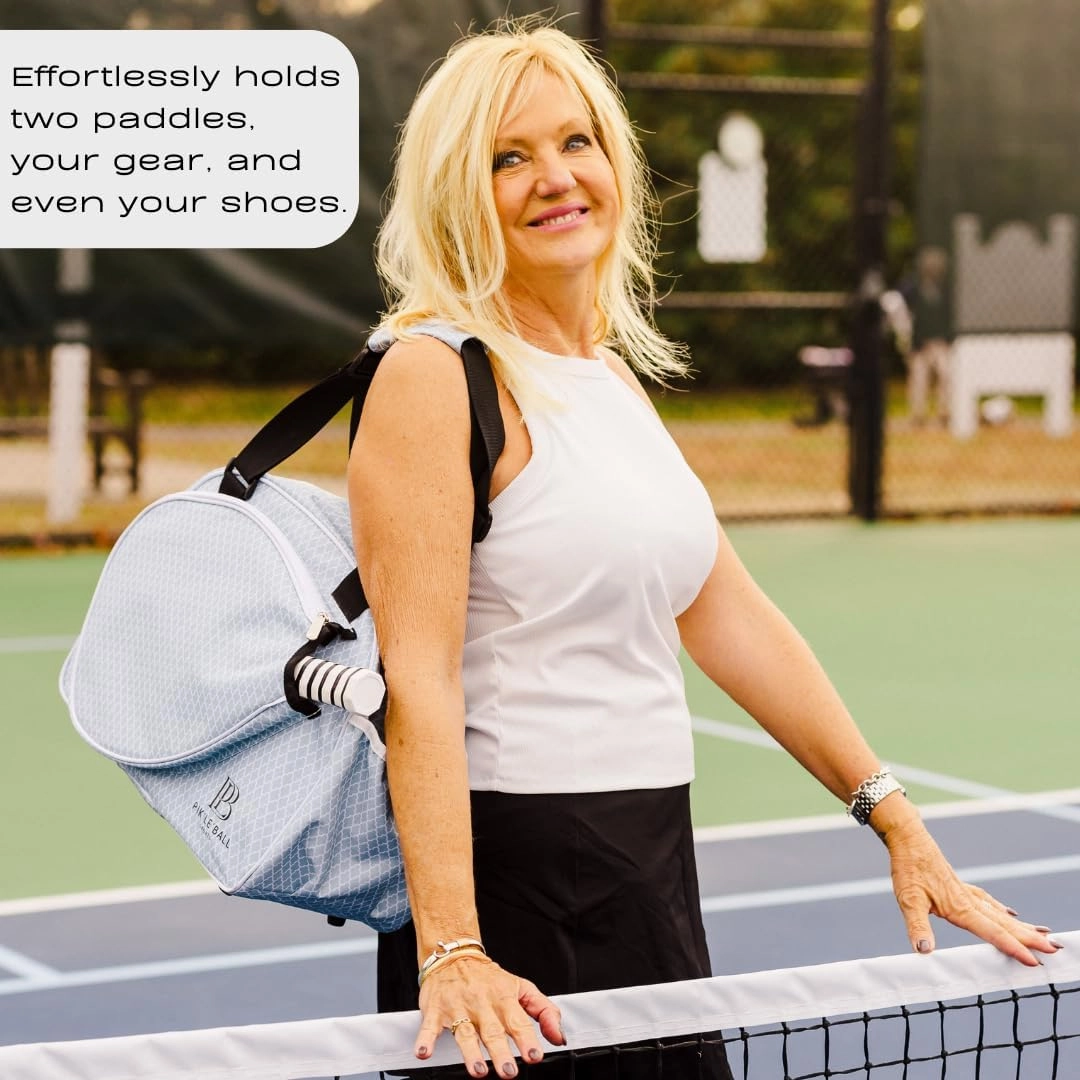 Pik’le’Ball Sport Premium Women's Pickleball Bag – Stylish and Versatile Sports Bag with Water Bottle Holder, Padded Paddle Pocket, and Spacious Design (fits 2  Paddles!)