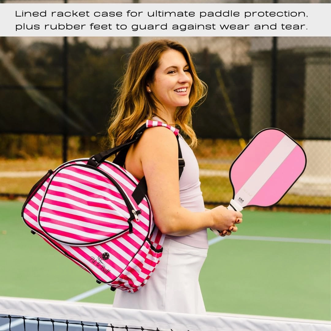 Pik’le’Ball Sport Premium Women's Pickleball Bag – Stylish and Versatile Sports Bag with Water Bottle Holder, Padded Paddle Pocket, and Spacious Design (fits 2  Paddles!)