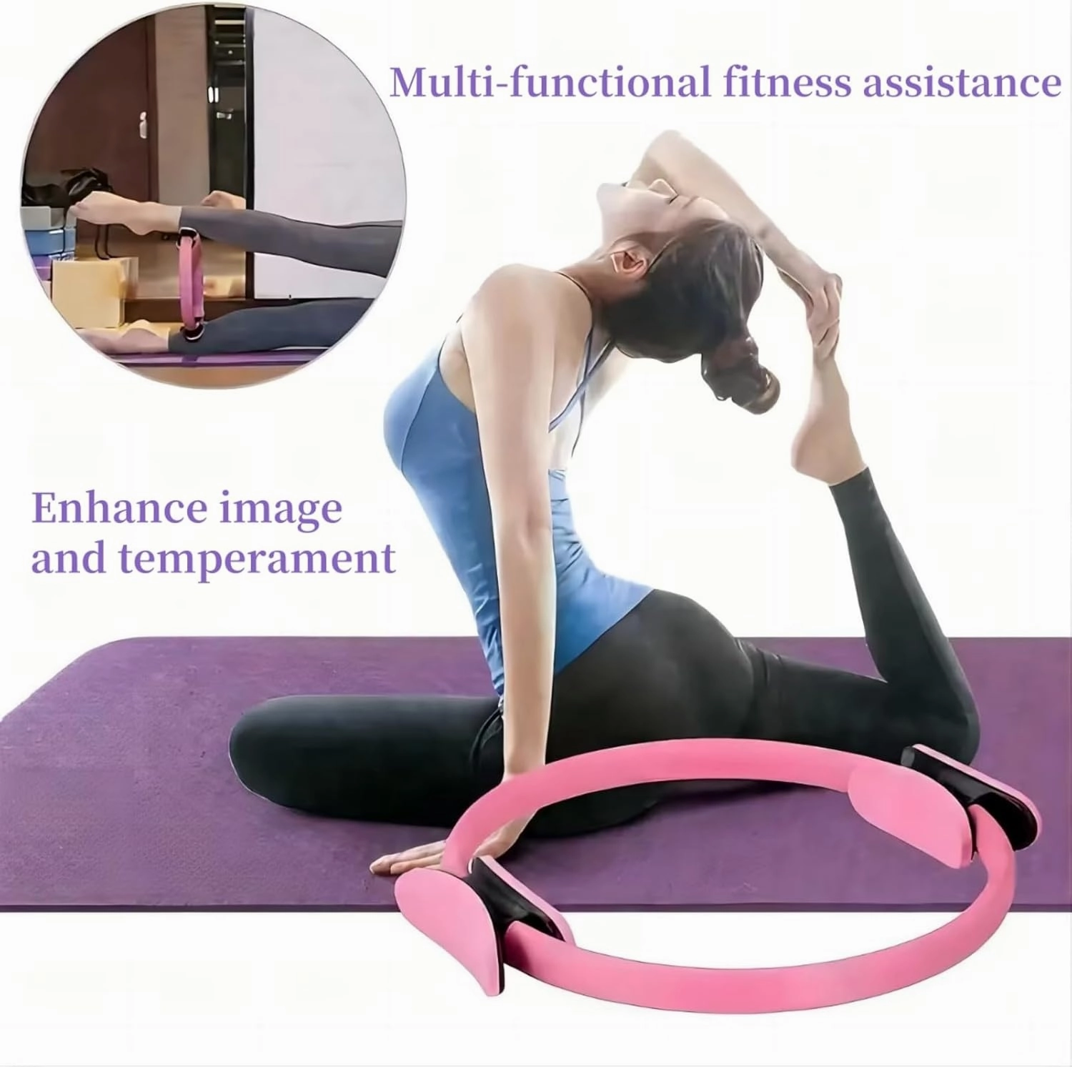 Pilates Essential Kit, Portable Home Fitness Equipments, with Pilates Rings,Yoga Stretching Tape, Yoga Rally Bands&Yoga Balls and Yoga Rings, for Full-Body Exercises Gym Fitness Equipments