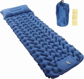 Pilipane Camping Sleeping Pad Lightweight Moistureproof Inflatable Double Mattress with Storage Bag Navy Blue for Outdoor Camping Hiking Backpacking Car Travel Family Guests