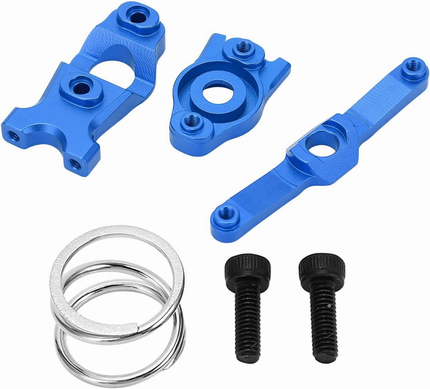 Pilipane RC Steering Assembly Aluminum Alloy Upgrade Parts for E Revo VXL Summit 1/16 RC Cars Premium Durable Lightweight Easy to Install Flexible Steering Bellcrank (Blue)