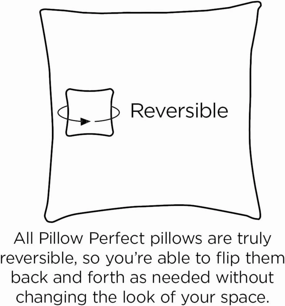 Pillow Perfect Pompeii Solid Indoor/Outdoor Lumbar Pillow Plush Fill, Weather and Fade Resistant, Lumbar - 11.5" x 18.5",, Blue, 2 Count