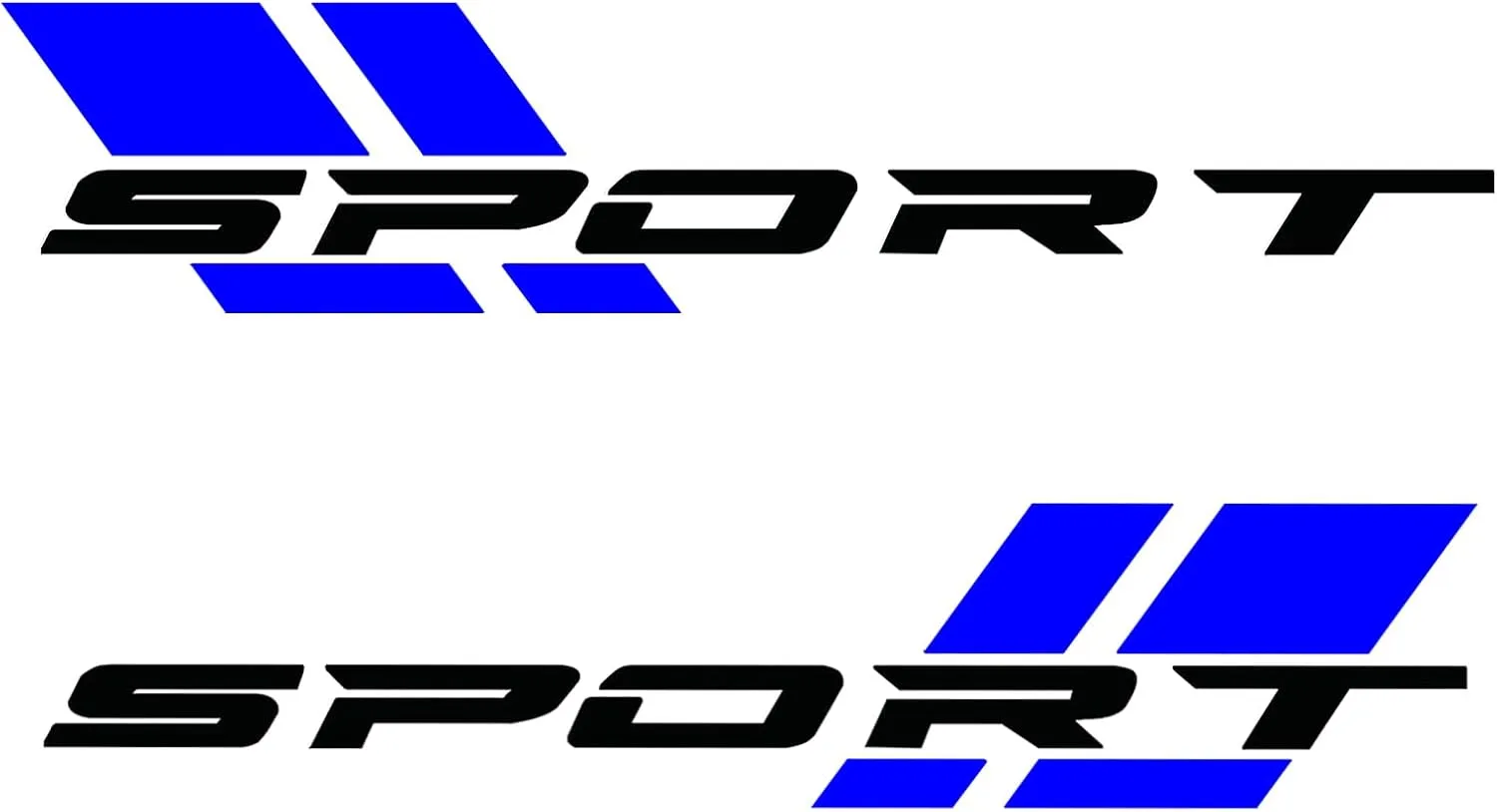 Pincuttee Sport Letter Decal, 16in Vehicle Sticker - Car Body/Rear/Bumper/Door Decals (2PC, Blue Black)