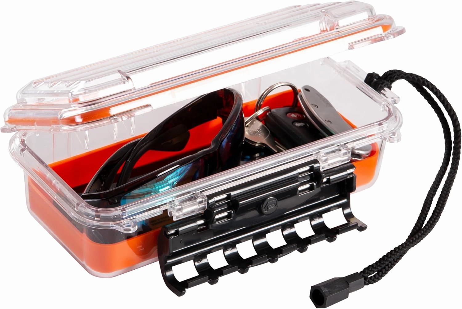 Plano Guide Series 3500 Field Box Waterproof Case, Orange, Small, Waterproof Dry Box with Wrist Strap for Boat, Kayak, and Camping, Outdoor Gear Storage