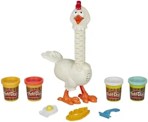 Play-Doh Animal Crew Cluck-A-Dee Feather Fun Chicken Toy Farm Animal Playset with 4 Non-Toxic Colors