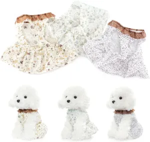 Plush Dog Dresses, Set of 3 - Stuffed Animal Puppy Clothing for 12.6 inch Sitting Dogs