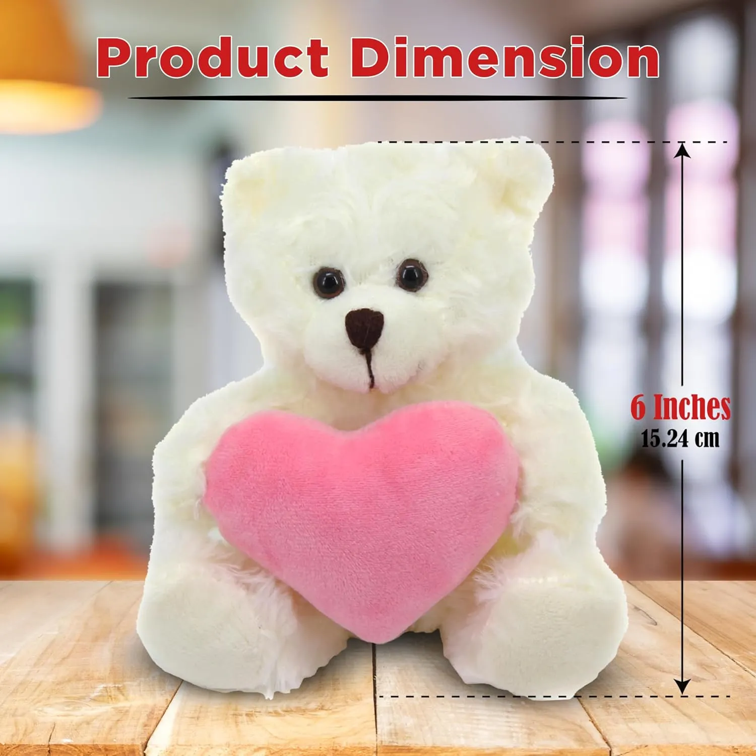 Plushland Cream Teddy Bear with Customized Message on Embroidered Heart, Stuffed Animal Plush Toys- Valentine Personalized Gift for Girls, Boys and Your Loved Ones 9 Inch (Pink)