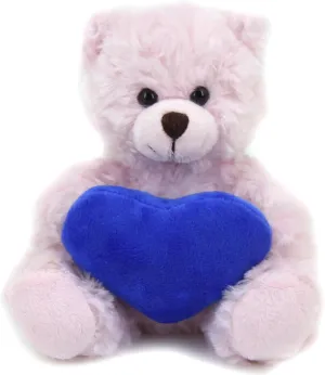 Plushland Pink Teddy Bear with Customized Message on Embroidered Heart, Stuffed Animal Plush Toys- Valentine Personalized Gift for Girls, Boys and Your Loved Ones 9 Inch (Royal)