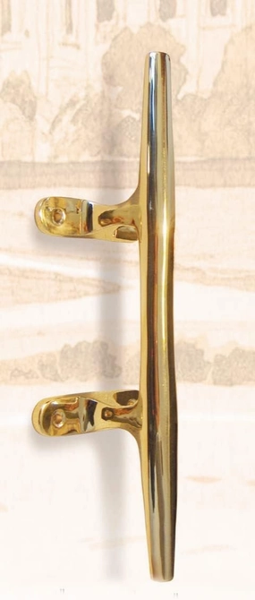 Polished Brass Cleat - Safety Kits - Cleat Hook Accessories - for Hooks, Handle, Draw Pulls - Nautical Décor - Antique Brass Cleat - Bright Shine - 10”