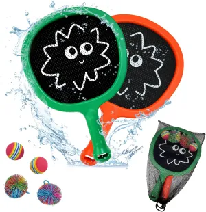 Portable Paddles and Bouncy Balls Set for Kids or Adults’ Indoor Outdoor Activities, Sport Game for Beginner or Intermediate, Swing Racket in Beach Pool Backyard Playground Lawn Park or Court