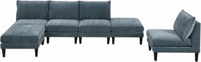 Poundex Morgan Fabric 6-Piece Modula Sectional Modular Sofa, Mineral
