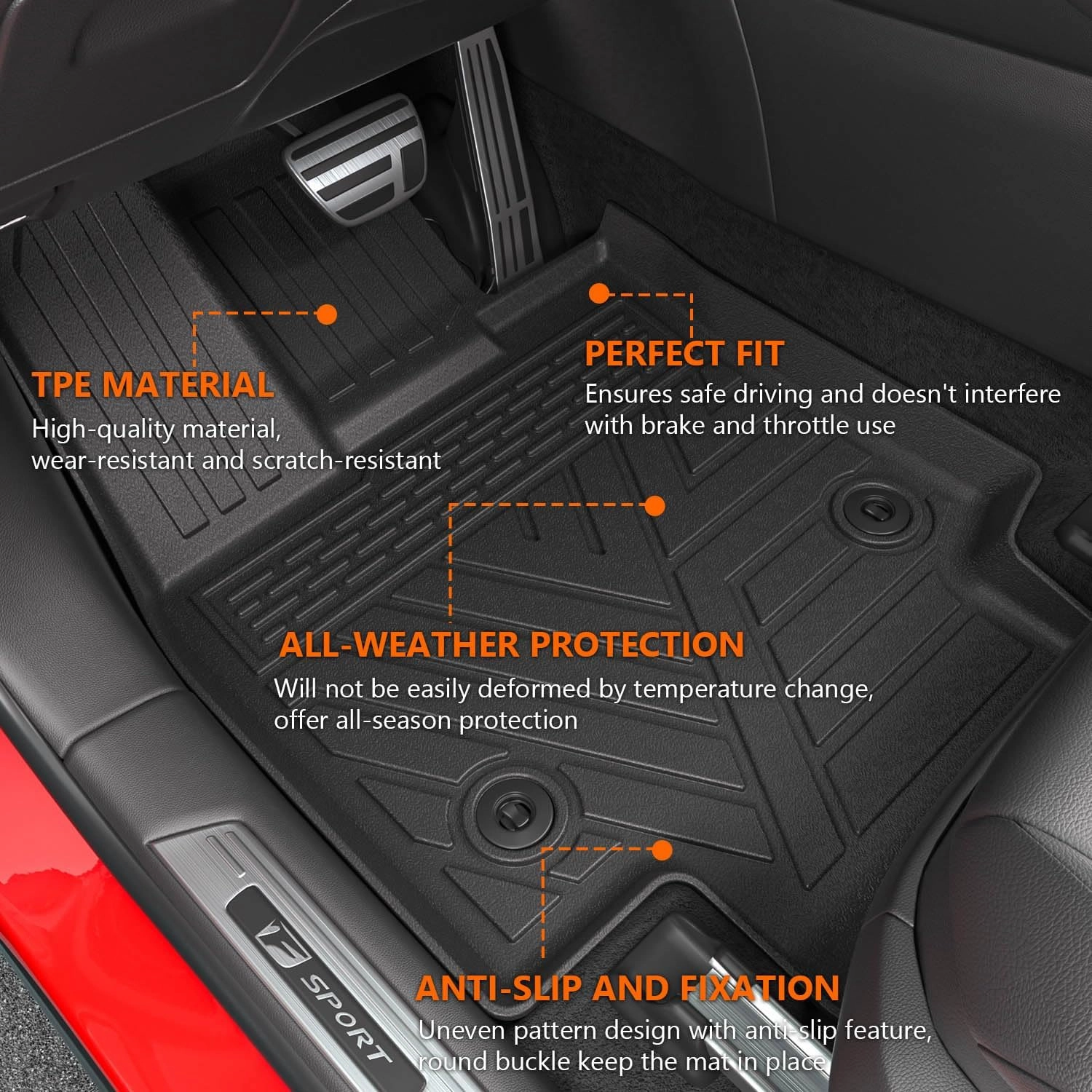 powoq Floor Mat Compatible with 2023 2024 2025 Lexus RX350 RX350H RX500H Cargo Mat TPE Floor Liner Cargo Liner Trunk Replacement for 2023 2024 2025 Lexus Accessories