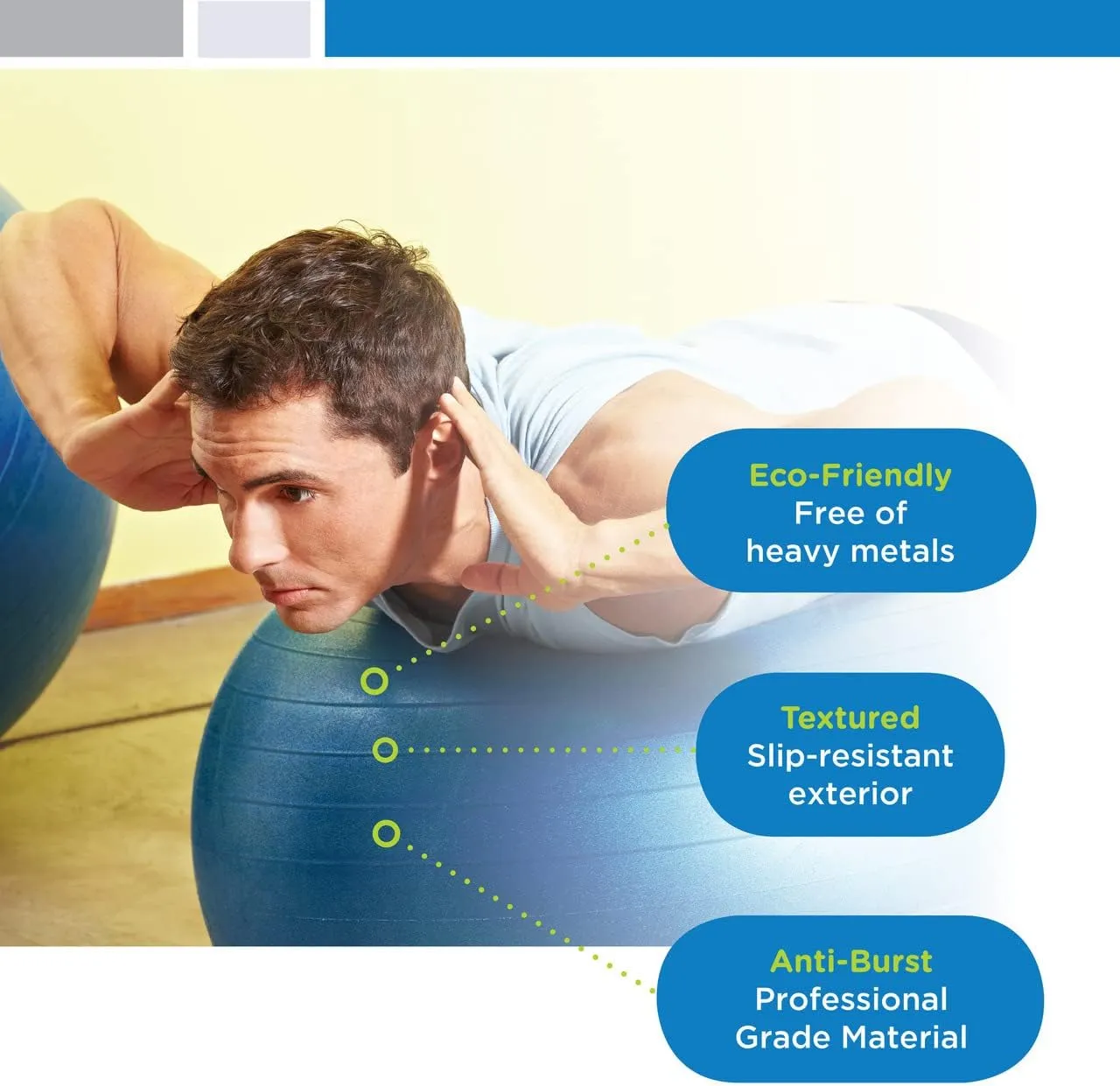 Pregnancy & Birthing Ball - Maximum Stability Exercise Ball for Desk, Office & Home