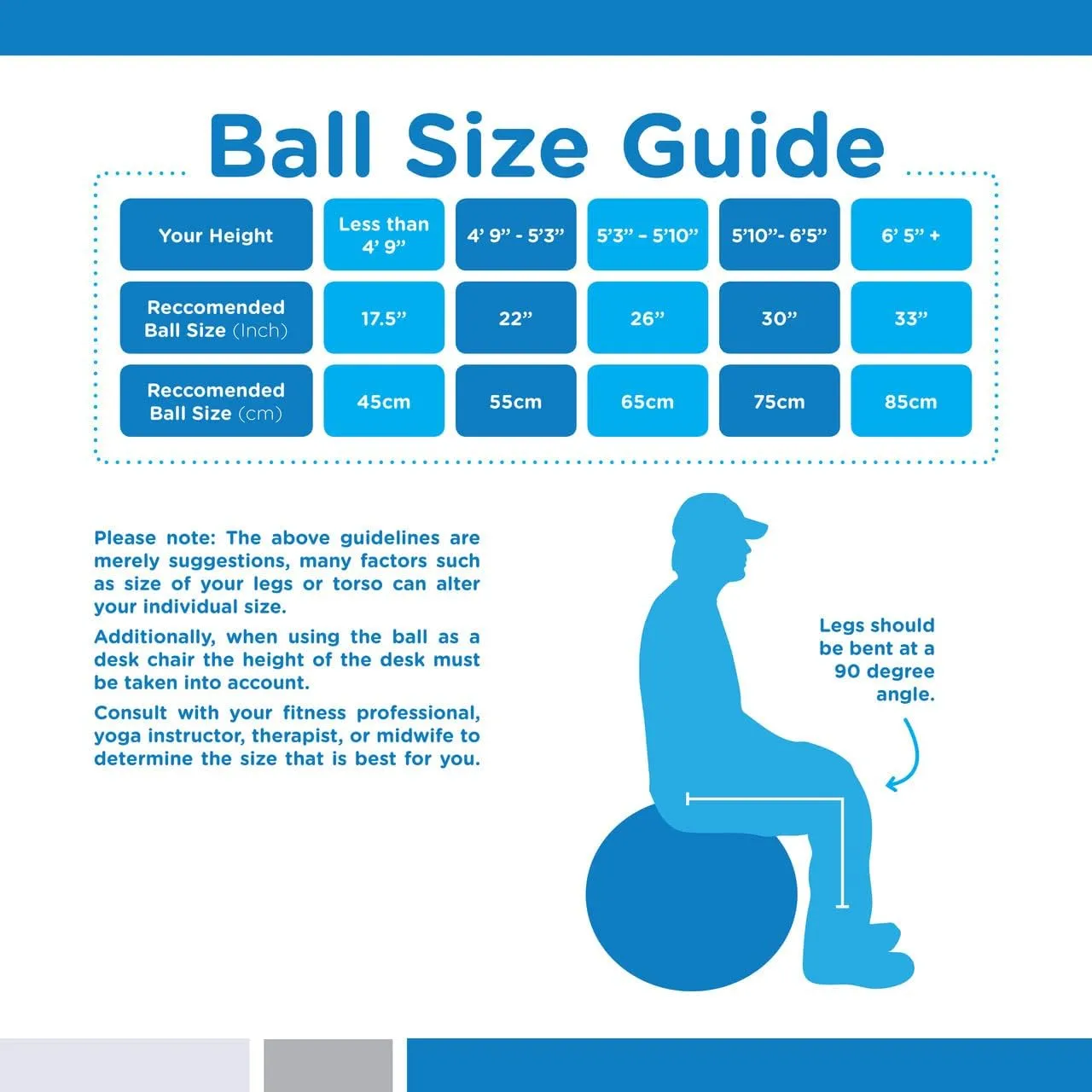 Pregnancy & Birthing Ball - Maximum Stability Exercise Ball for Desk, Office & Home