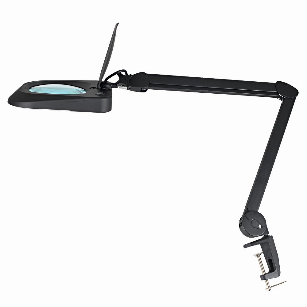 Premium Magnifying Lamp, 5 Diopter (2X Magnifier) ESD-Safe, Desk Lamp Magnifier- 5W 48 LED Illumination - Ideal for Industrial or Home Use