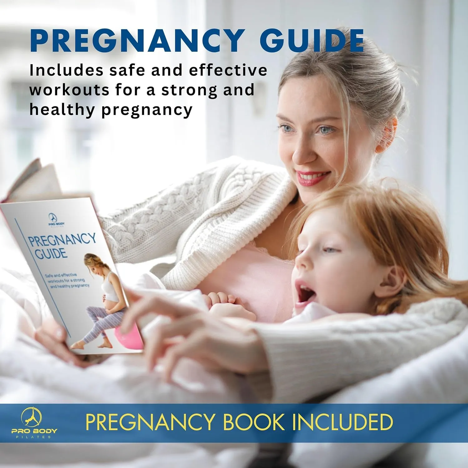 ProBody Pilates Pregnancy Ball - Yoga Ball for Pregnancy with Book, Prenatal, Labor & Postnatal Maternity Exercise