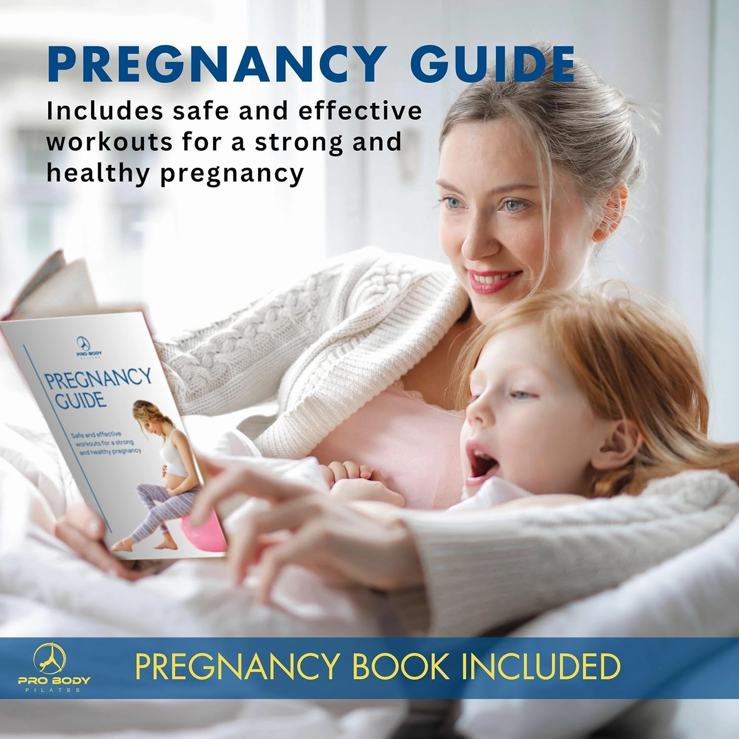 ProBody Pilates Pregnancy Ball - Yoga Ball for Pregnancy with Book, Prenatal, Labor & Postnatal Maternity Exercise