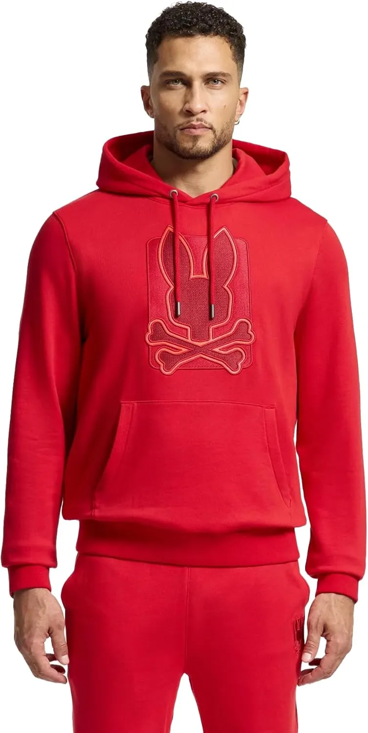 Psycho Bunny Men's Black Cotton French Terry Hoodie