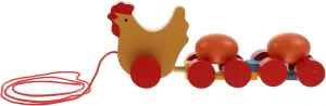Pull- Along Wooden Chicken Pull Toddler Toy Push- Along Walking Toy for Beginner Walkers Helps Fine Sports Skills for Easy Push and Pull Action Classic Developmental Pull Toy