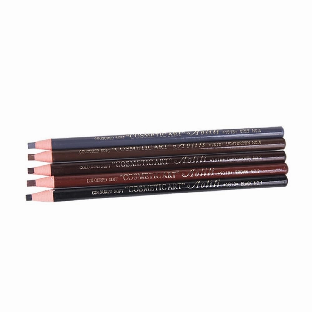 Pulling Eyebrow Pen 1818 Waterproof, Sweatproof, Non discoloring, Non fading, Colorful Makeup and Beauty Painting Eyebrow Pen (01 01)