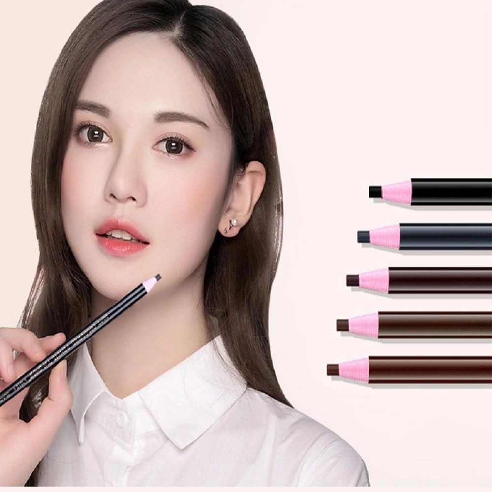 Pulling Eyebrow Pen 1818 Waterproof, Sweatproof, Non discoloring, Non fading, Colorful Makeup and Beauty Painting Eyebrow Pen (01 01)
