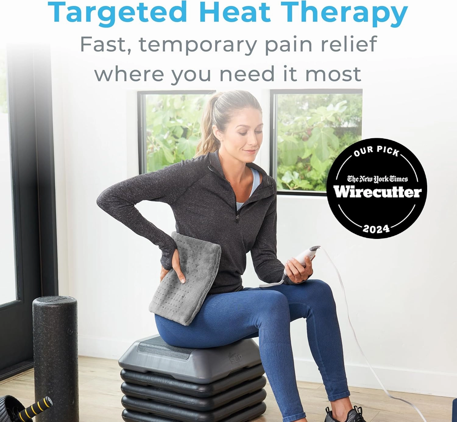 Pure Enrichment PureRelief XL Heating Pad - 12" x 24" Electric Heating Pad for Back Pain & Cramps, 6 Heat Settings, FSA/HSA Eligible, Soft Machine Wash Fabric, Auto-Off & Moist Heat (Charcoal Gray)