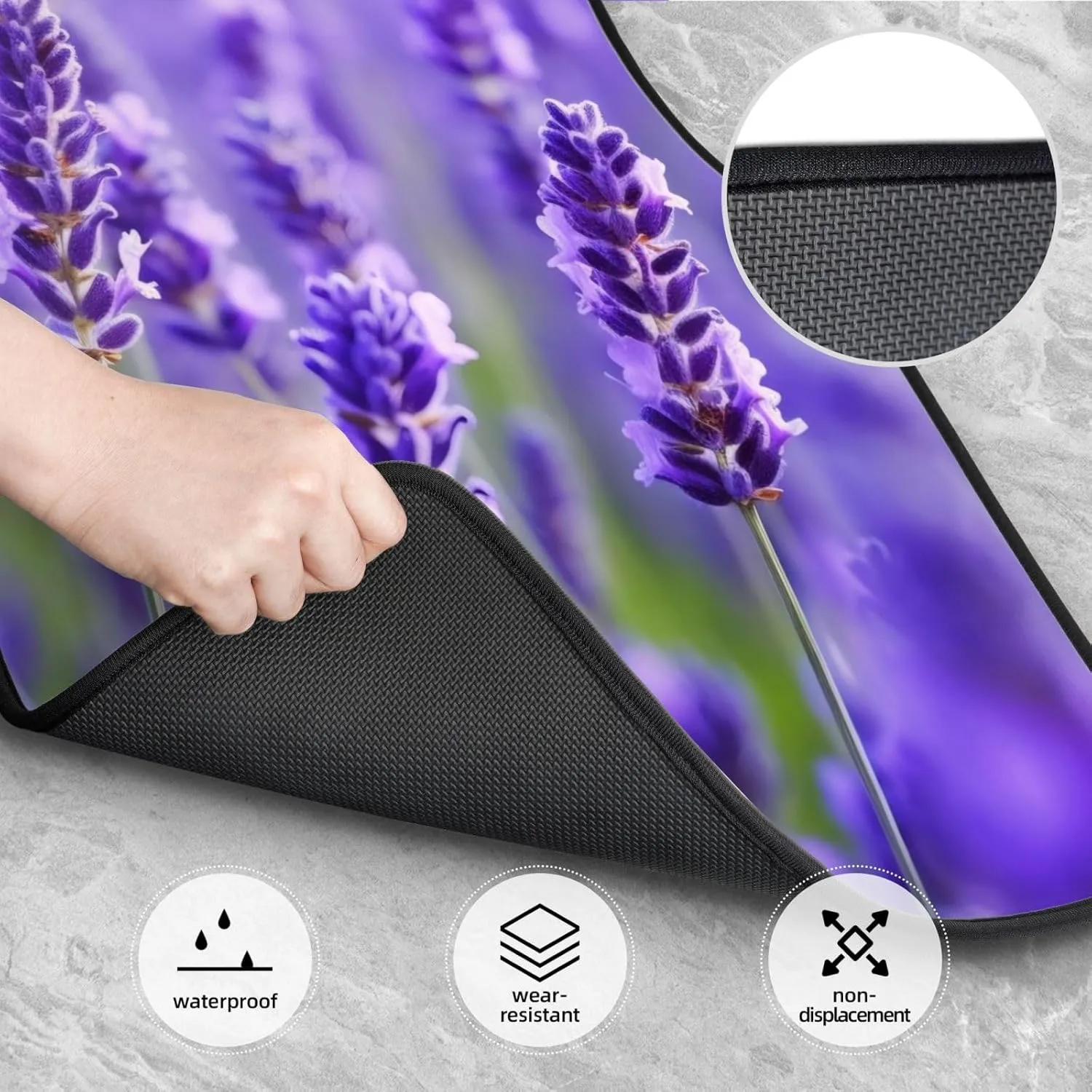 Purple Lavender Universal Car Floor Mats, Car Foot Mat Set of 4 Pieces, Automotive Front Rear Floor Foot Mats, Anti-Slip Neoprene Car Floor Rugs,for Suvs, Sedans, Van, Trucks