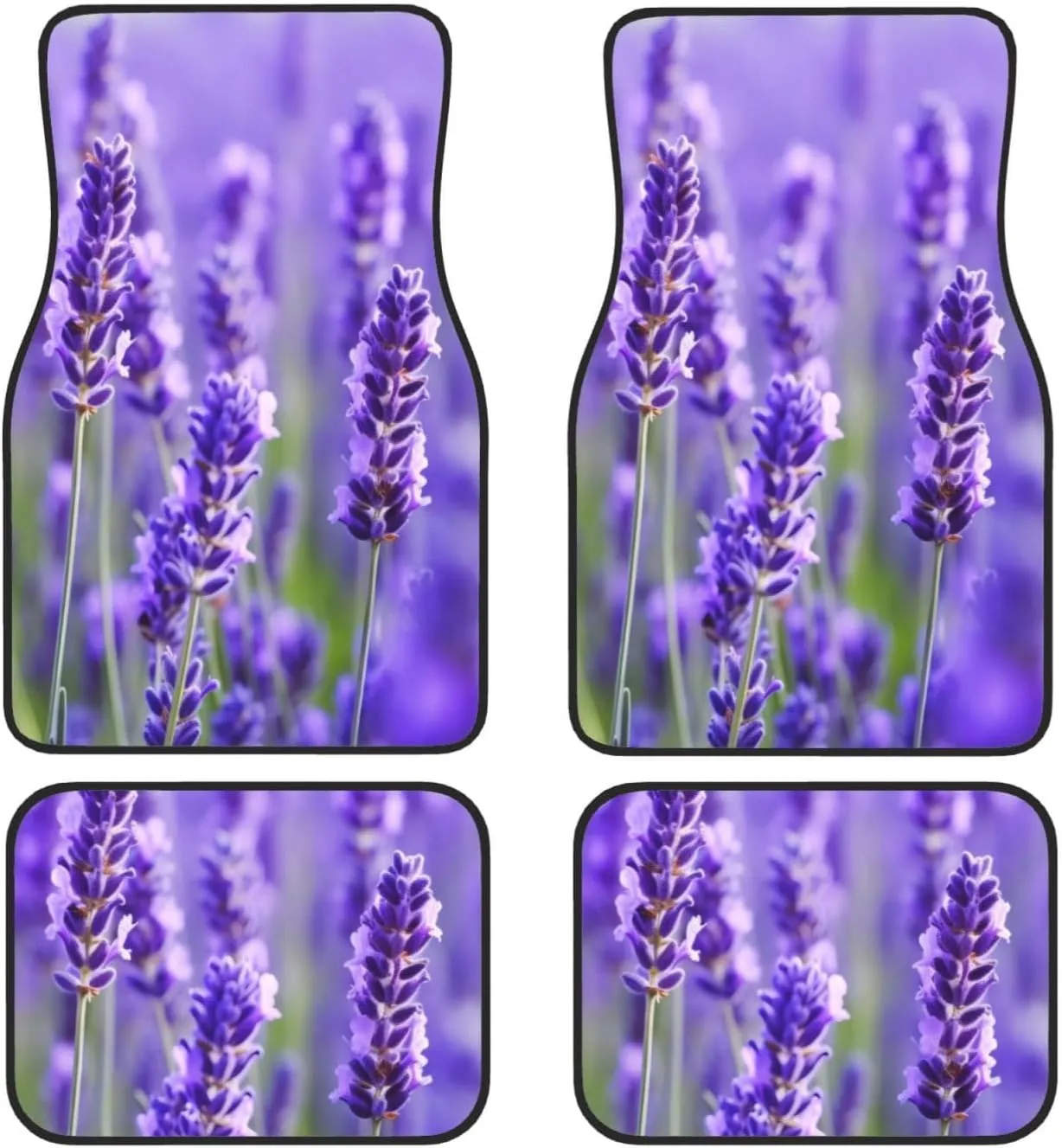 Purple Lavender Universal Car Floor Mats, Car Foot Mat Set of 4 Pieces, Automotive Front Rear Floor Foot Mats, Anti-Slip Neoprene Car Floor Rugs,for Suvs, Sedans, Van, Trucks